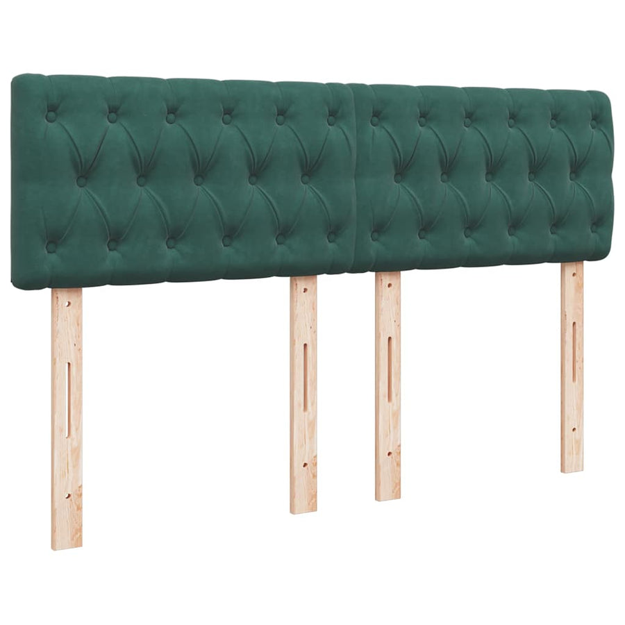 Ottoman bed met matras en LED's 140x190cm fluweel donkergroen