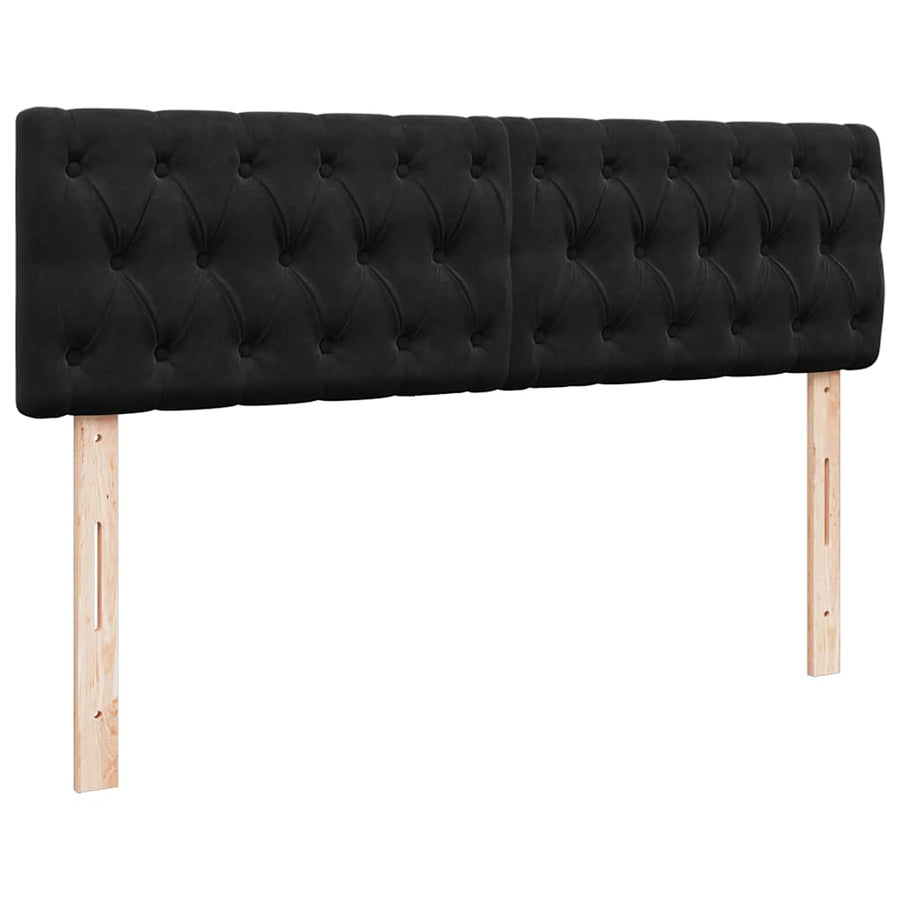 Ottoman Bed Met Matras En Led's 140X200Cm Fluweel 140 x 200 cm Zwart