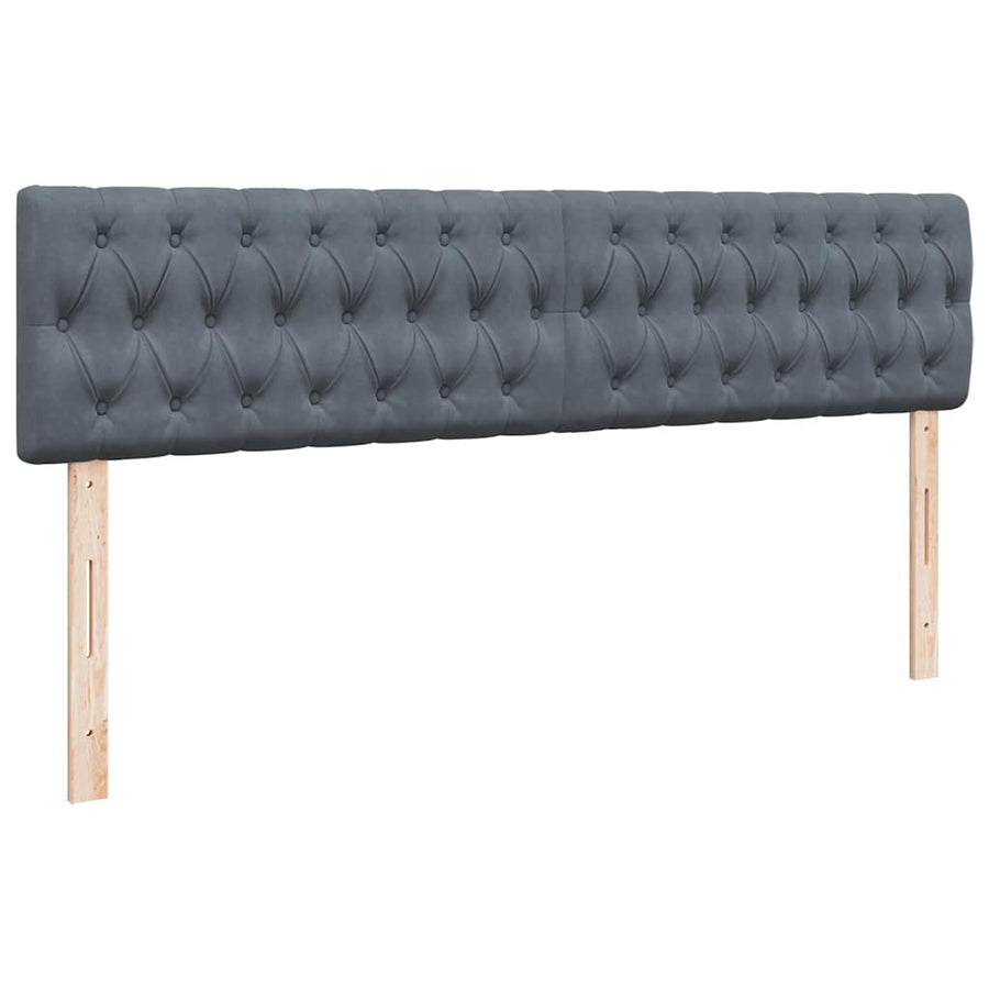 Ottoman Bed Met Matras En Led's 160X200Cm Fluweel 160 x 200 cm Donkergrijs