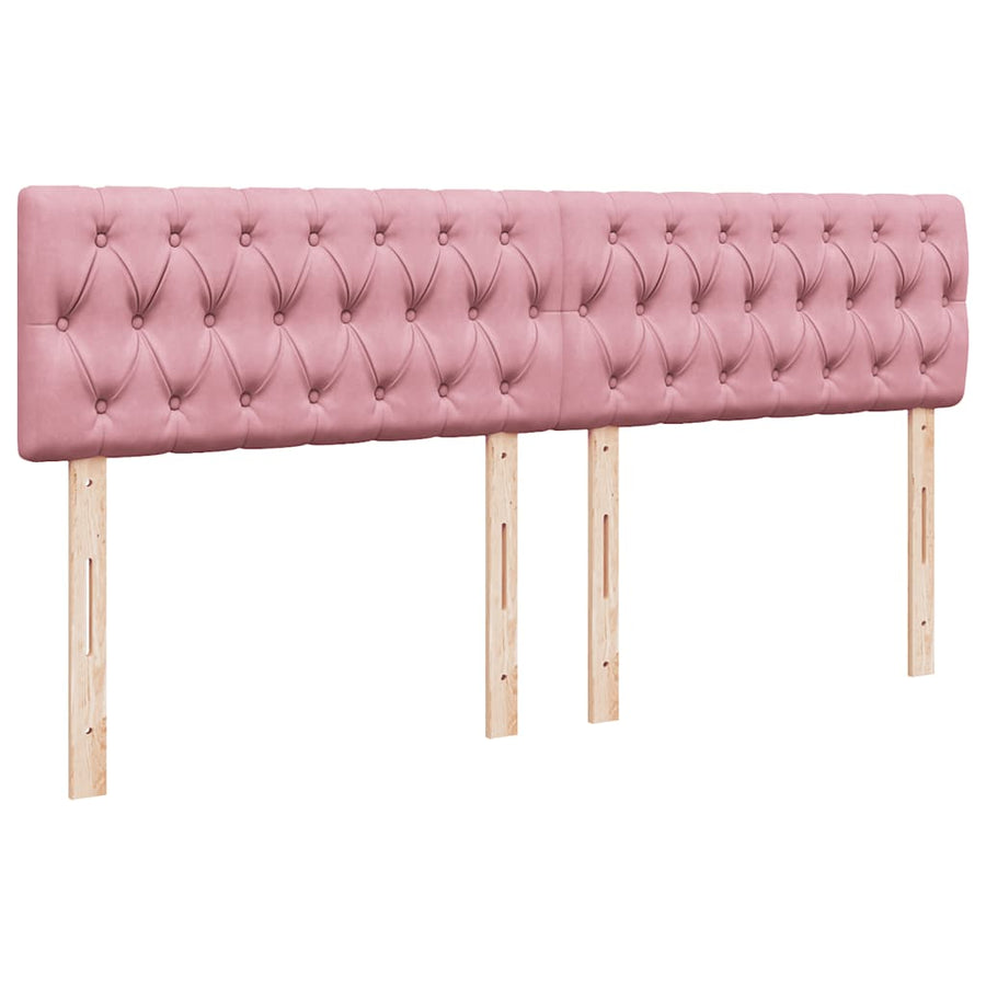 Ottoman bed met matras en LED's 180x200 cm fluweel roze