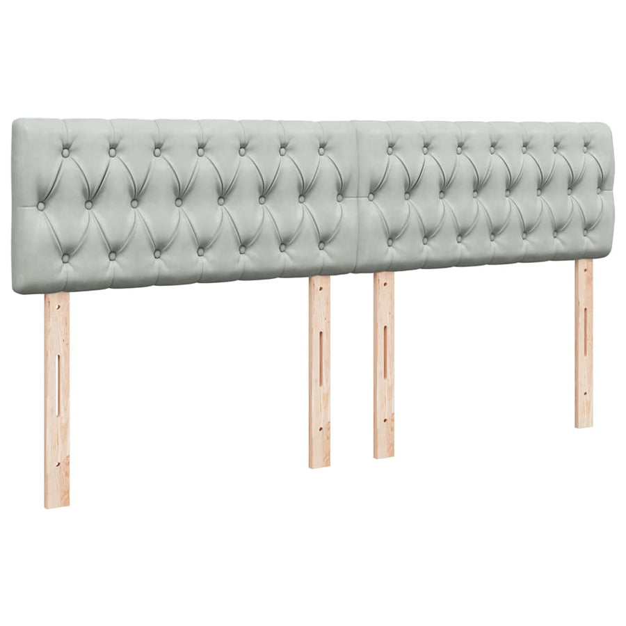 Ottoman bed met matrassen en LED's 200x200cm fluweel lichtgrijs