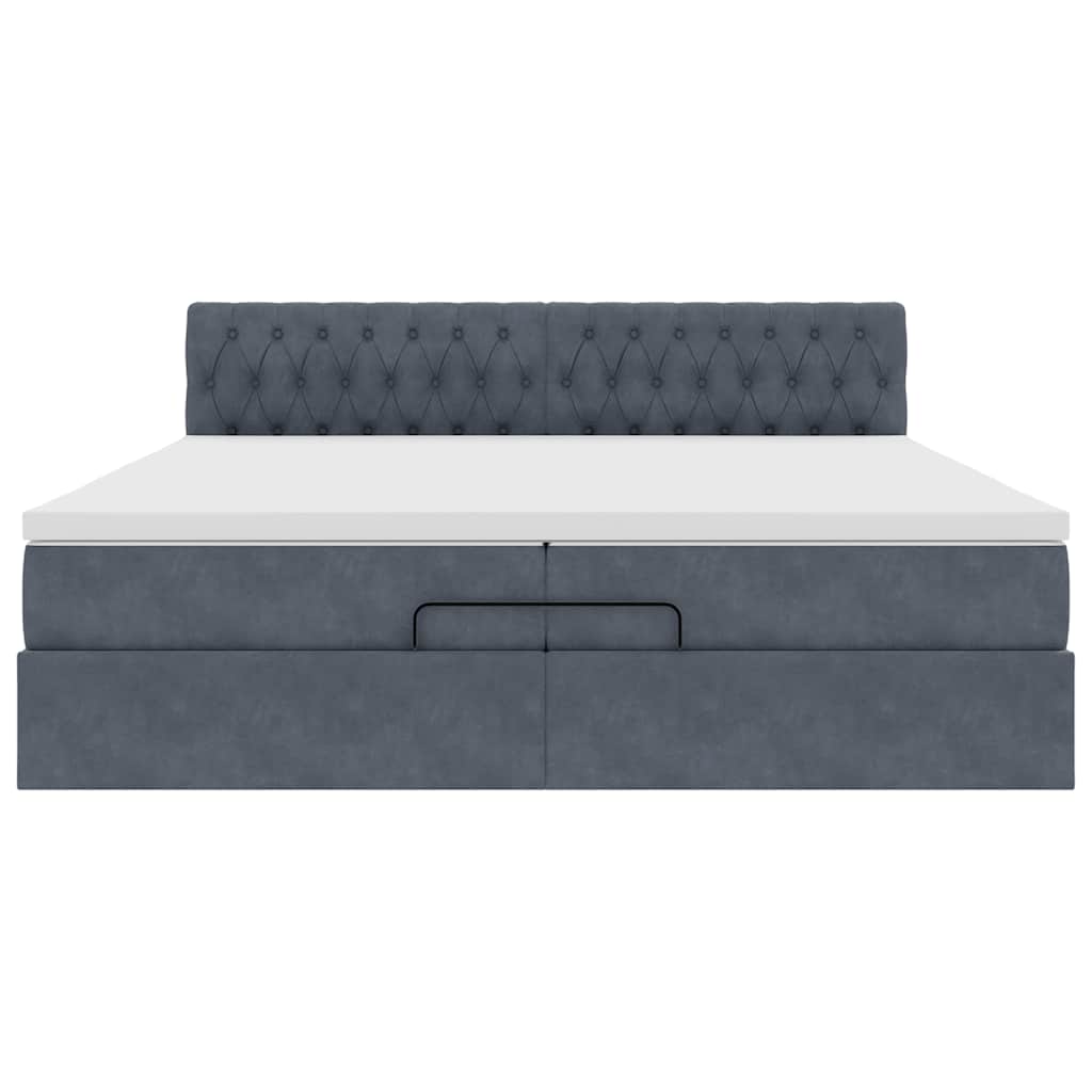 Ottoman bed met matrassen en LED's 200x200cm fluweel