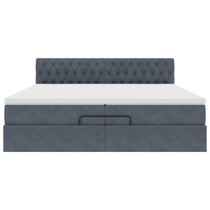 Ottoman bed met matrassen en LED's 200x200cm fluweel