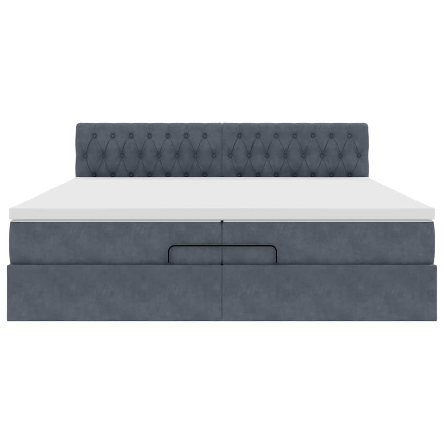 Ottoman bed met matrassen en LED's 200x200cm fluweel