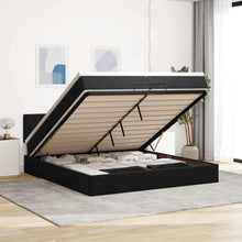 Ottoman bed met matrassen en LED's 200x200cm fluweel zwart