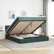 Ottoman bed 200x200 cm fluweel donkergroen met opbergruimte