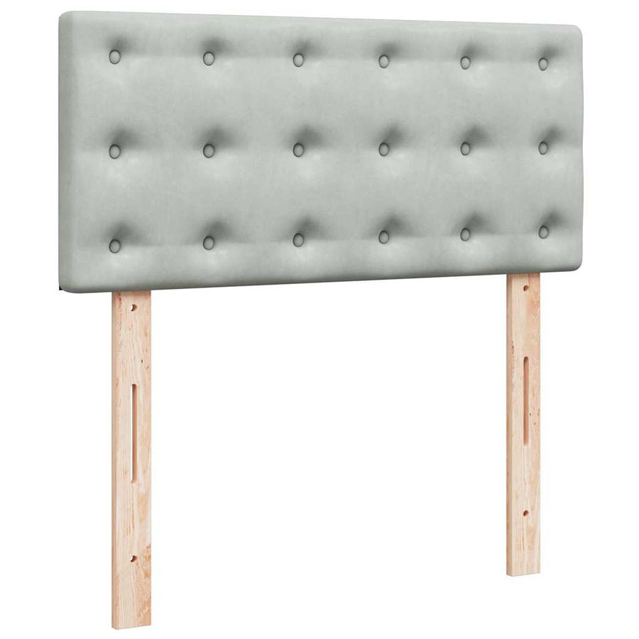 Ottoman bed met matras en LED's 80x200cm fluweel lichtgrijs