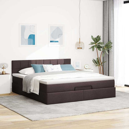 Ottoman bed met matras en LED's 80x200cm fluweel donkergrijs