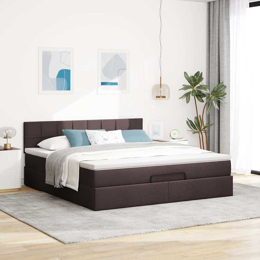 Ottoman bed met matras en LED's 80x200cm fluweel donkergrijs