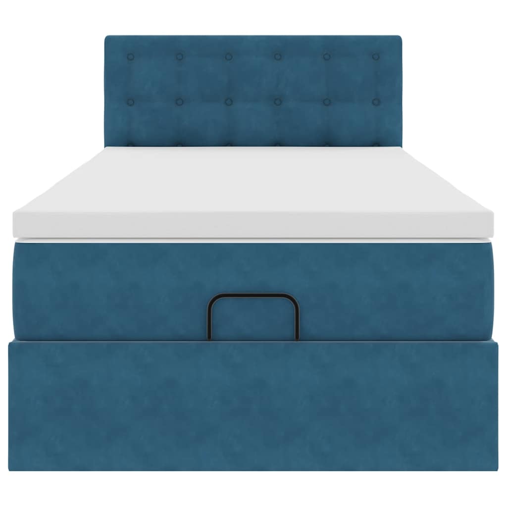 Ottoman bed met matras en LED's 80x200cm fluweel donkerblauw