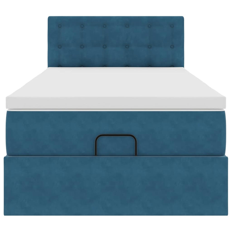 Ottoman bed met matras en LED's 80x200cm fluweel donkerblauw