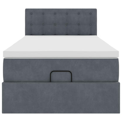 Ottoman bed met matras en LED's 90x190cm fluweel donkergrijs