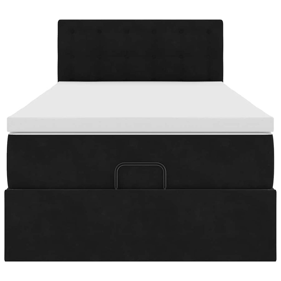 Ottoman bed met matras en LED's 90x190cm fluweel zwart