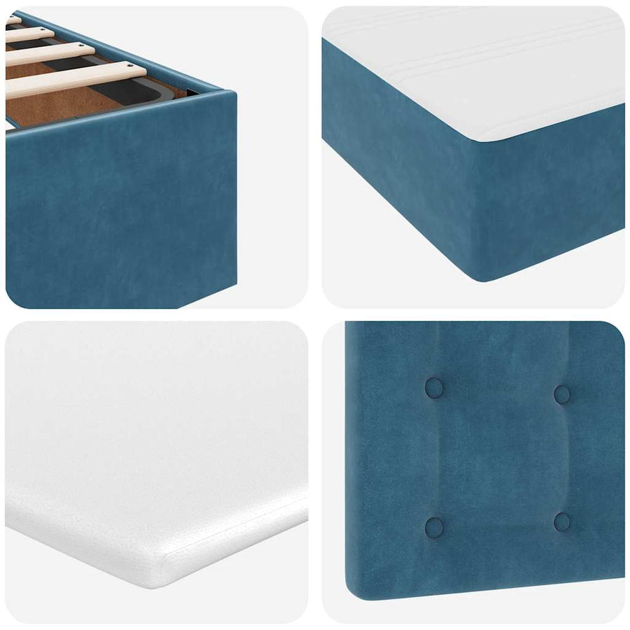 Ottoman bed met matras en LED's 90x190cm fluweel donkerblauw