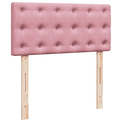 Ottoman bed met matras en LED's 90x190cm fluweel roze