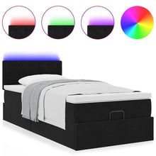 Ottoman bed met matras en LED's 90x200cm fluweel zwart