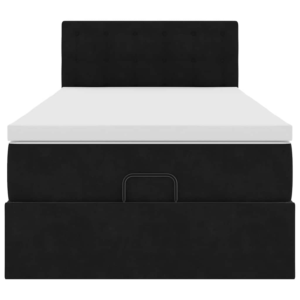 Ottoman bed met matras en LED's 90x200cm fluweel zwart