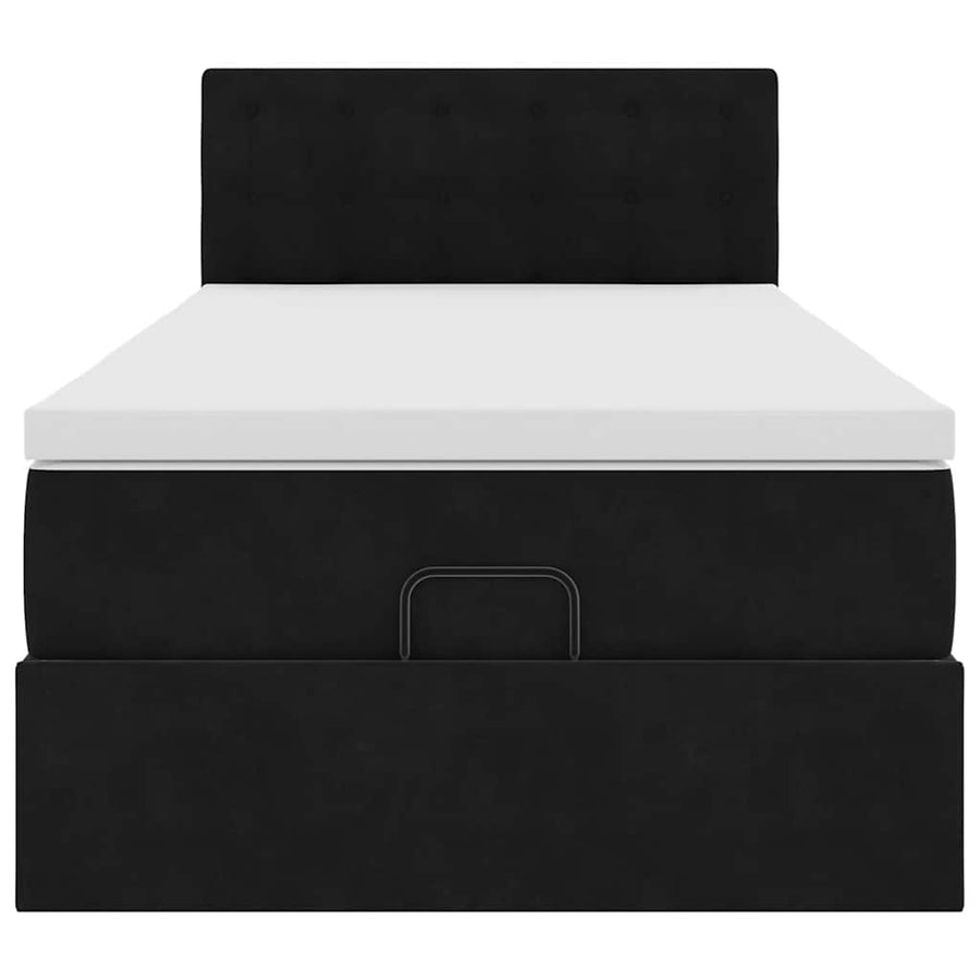 Ottoman bed met matras en LED's 90x200cm fluweel zwart