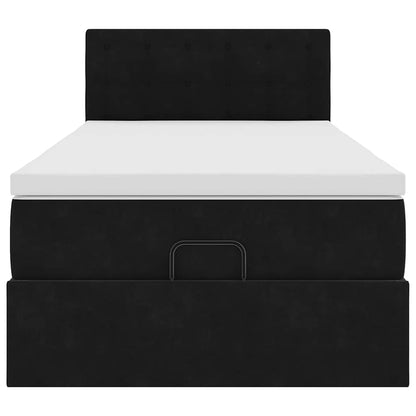 Ottoman bed met matras en LED's 100x200 cm fluweel zwart