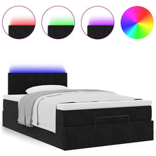 Ottoman bed met matras en LED's 120x190 cm fluweel zwart