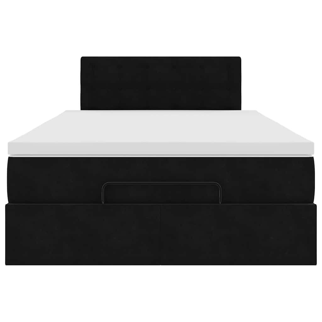 Ottoman bed met matras en LED's 120x190 cm fluweel zwart