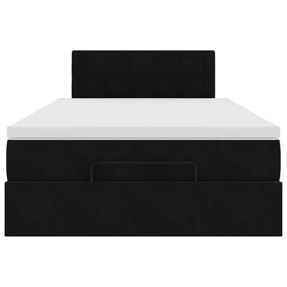 Ottoman bed met matras en LED's 120x190 cm fluweel zwart