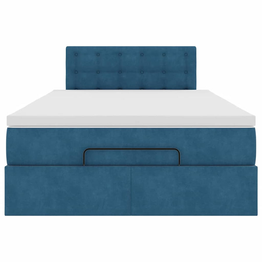 Ottoman bed met matras en LED's 120x190 cm fluweel donkerblauw