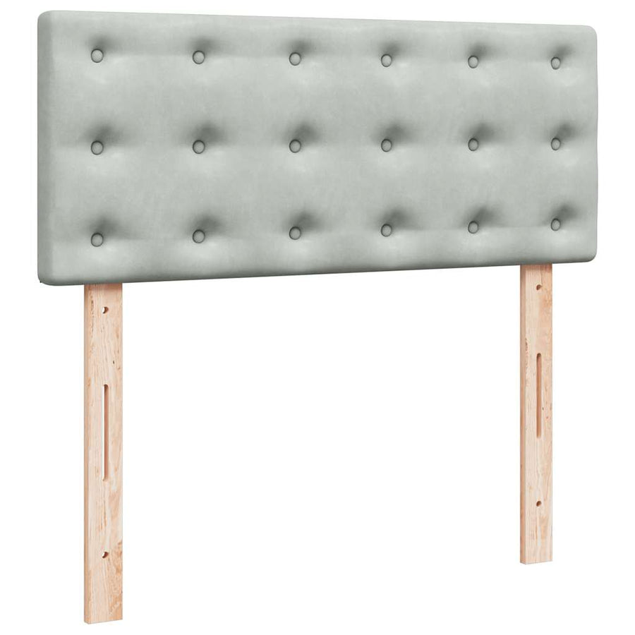 Ottoman bed met matras en LED's 120x200 cm fluweel lichtgrijs