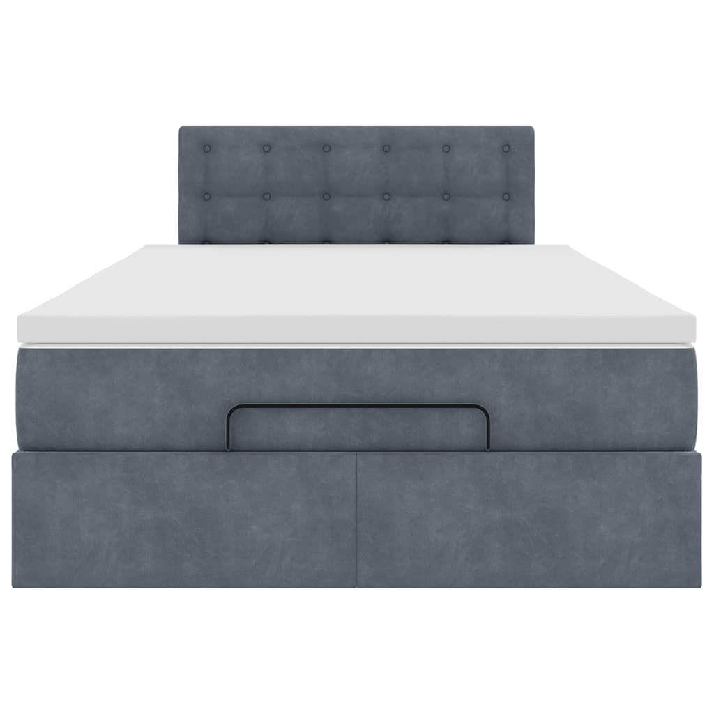 Ottoman bed met matras en LED's 120x200cm fluweel donkergrijs
