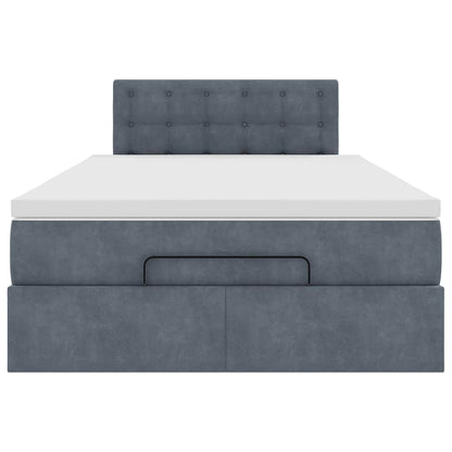 Ottoman bed met matras en LED's 120x200cm fluweel donkergrijs