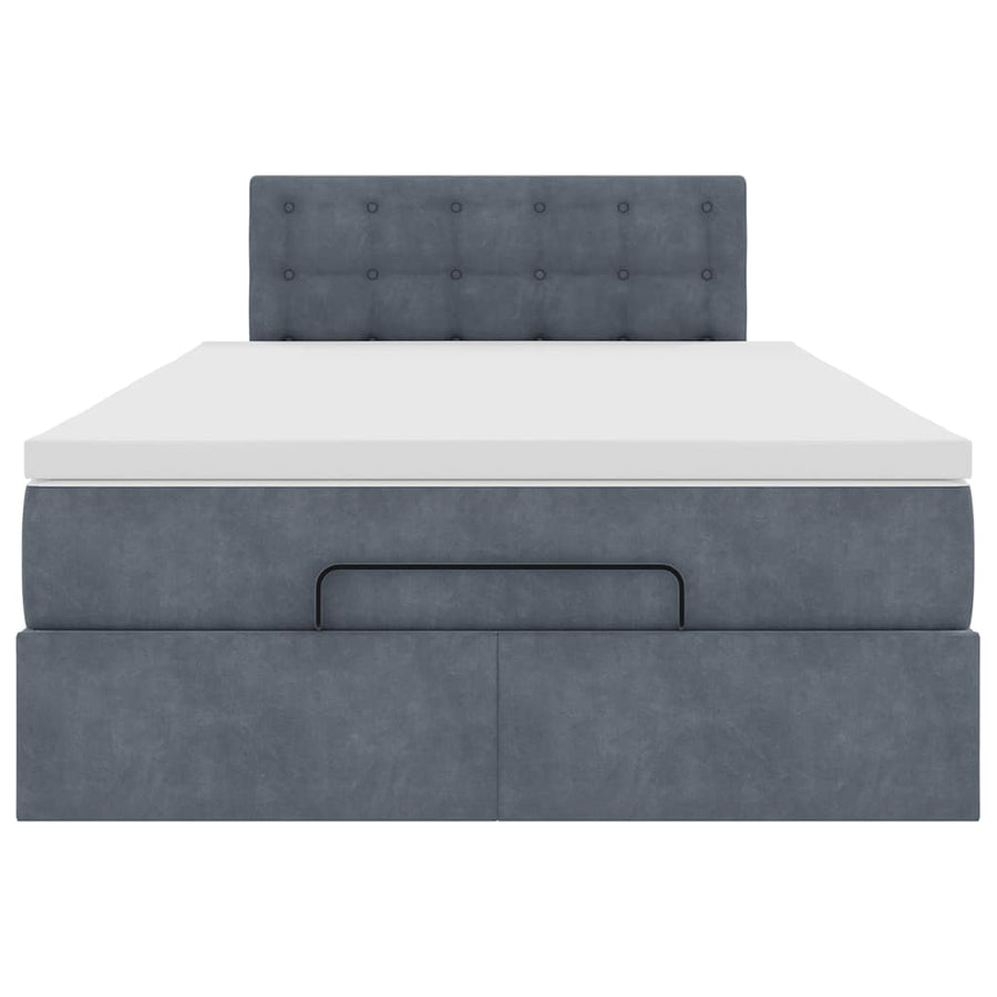 Ottoman bed met matras en LED's 120x200cm fluweel donkergrijs