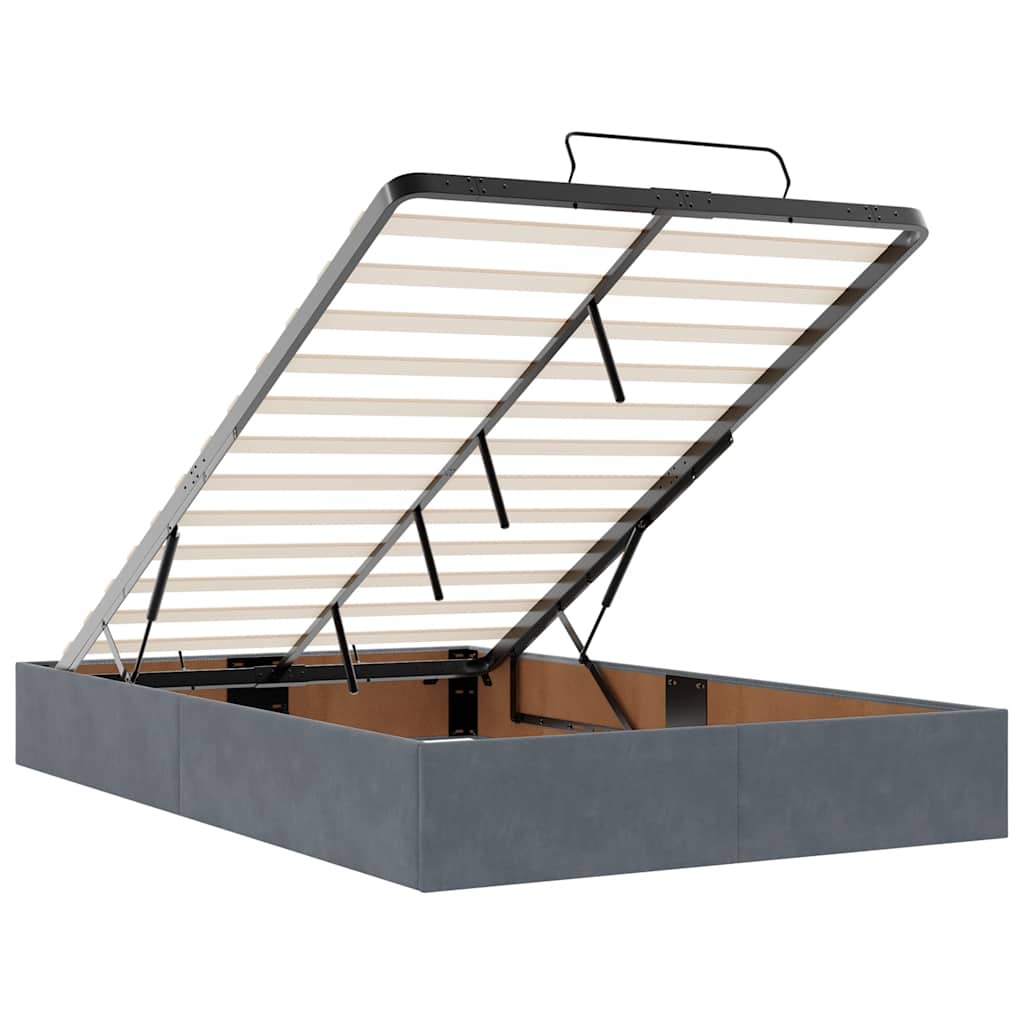 Ottoman bed met matras en LED's 120x200cm fluweel donkergrijs