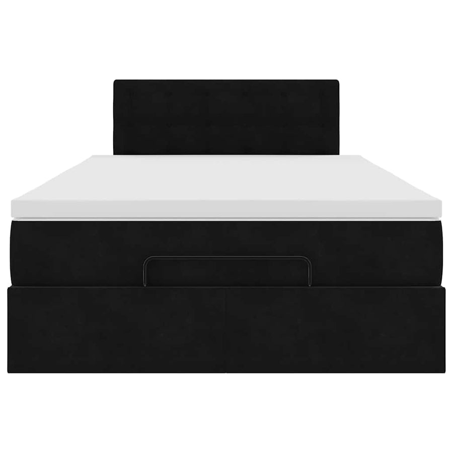 Ottoman bed met matras en LED's 120x200cm fluweel zwart