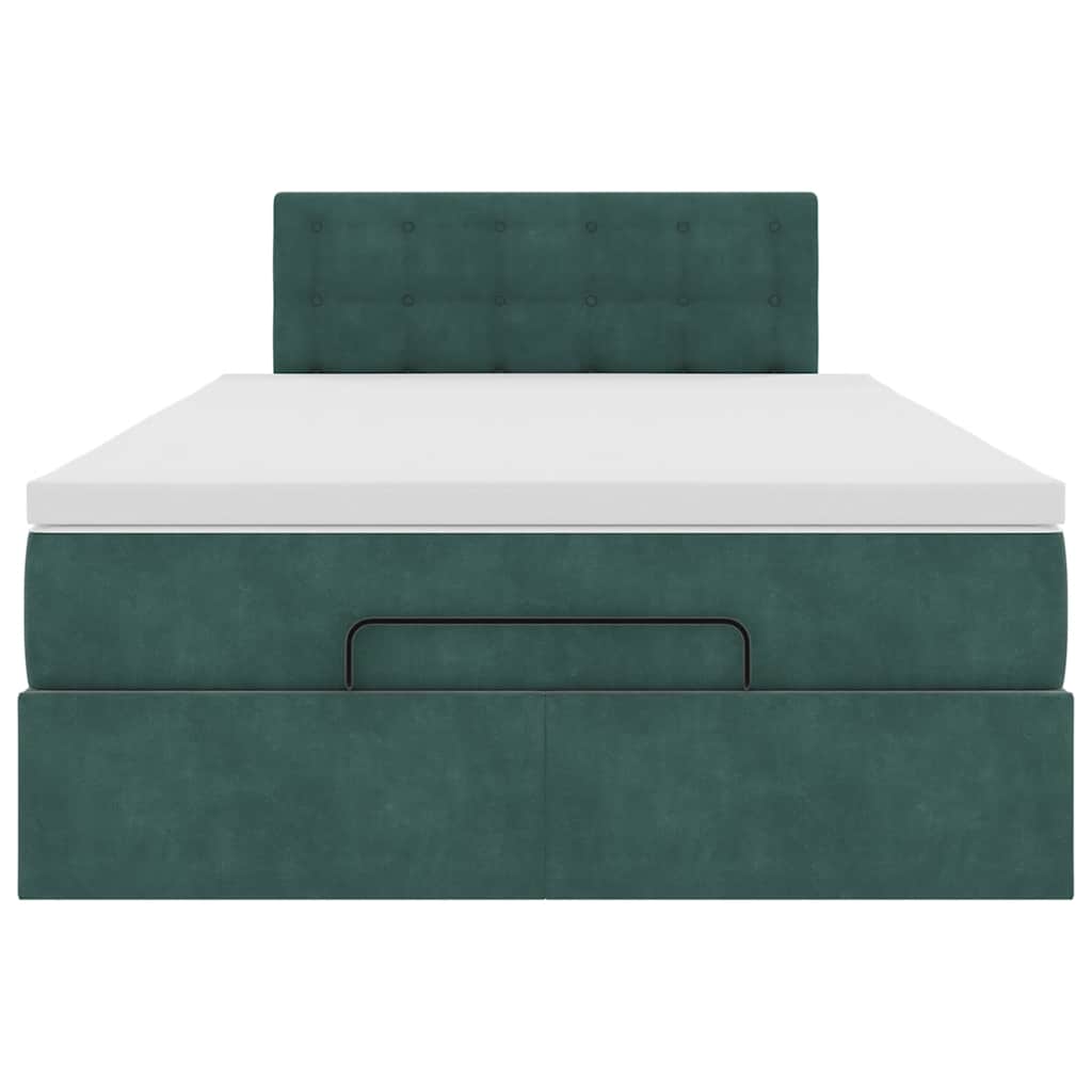 Ottoman bed met matras en LED's 120x200cm fluweel donkergroen