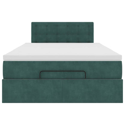Ottoman bed met matras en LED's 120x200cm fluweel donkergroen