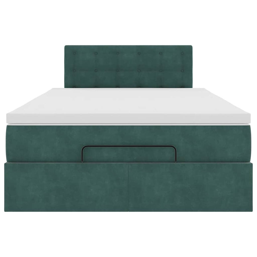 Ottoman bed met matras en LED's 120x200cm fluweel donkergroen