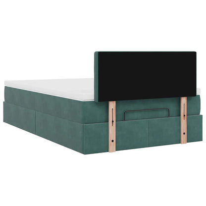 Ottoman bed met matras en LED's 120x200cm fluweel donkergroen