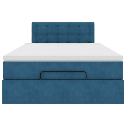 Ottoman bed met matras en LED's 120x200cm fluweel donkerblauw