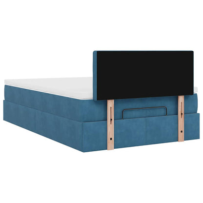 Ottoman bed met matras en LED's 120x200cm fluweel donkerblauw