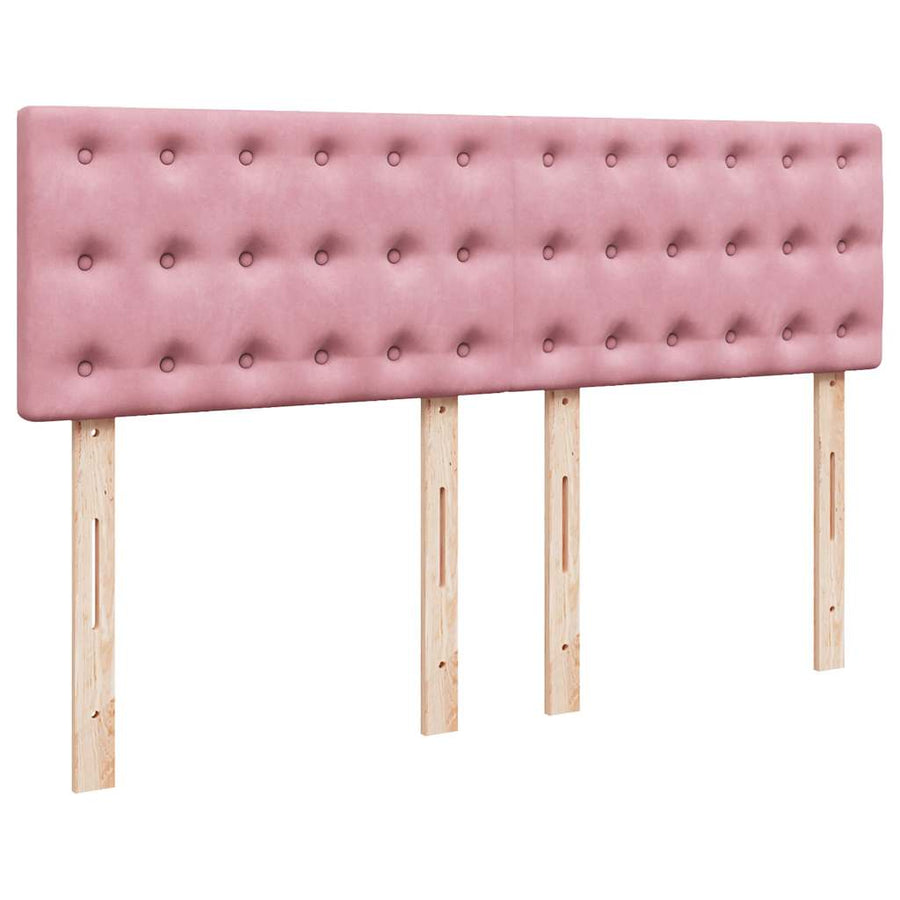 Ottoman bed met matras en LED's 140x190cm fluweel roze