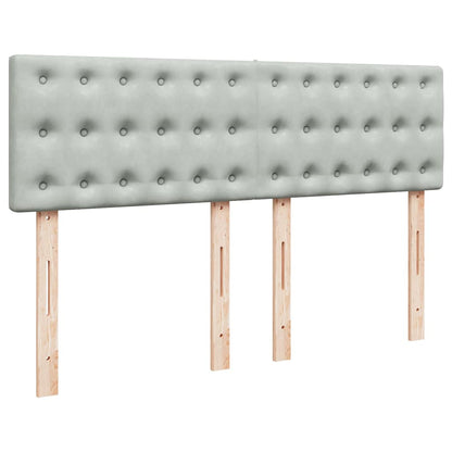 Ottoman bed met matras en LED's 140x200cm fluweel lichtgrijs