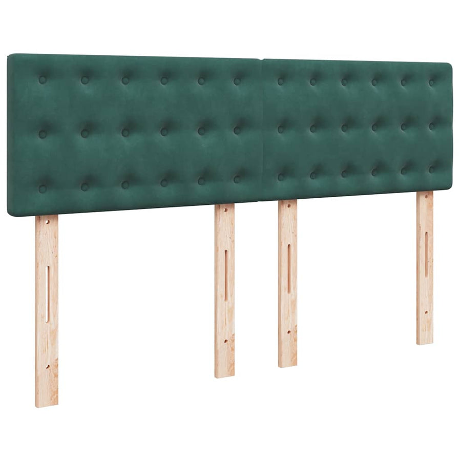 Ottoman bed met matras en LED's 140x200cm fluweel donkergroen