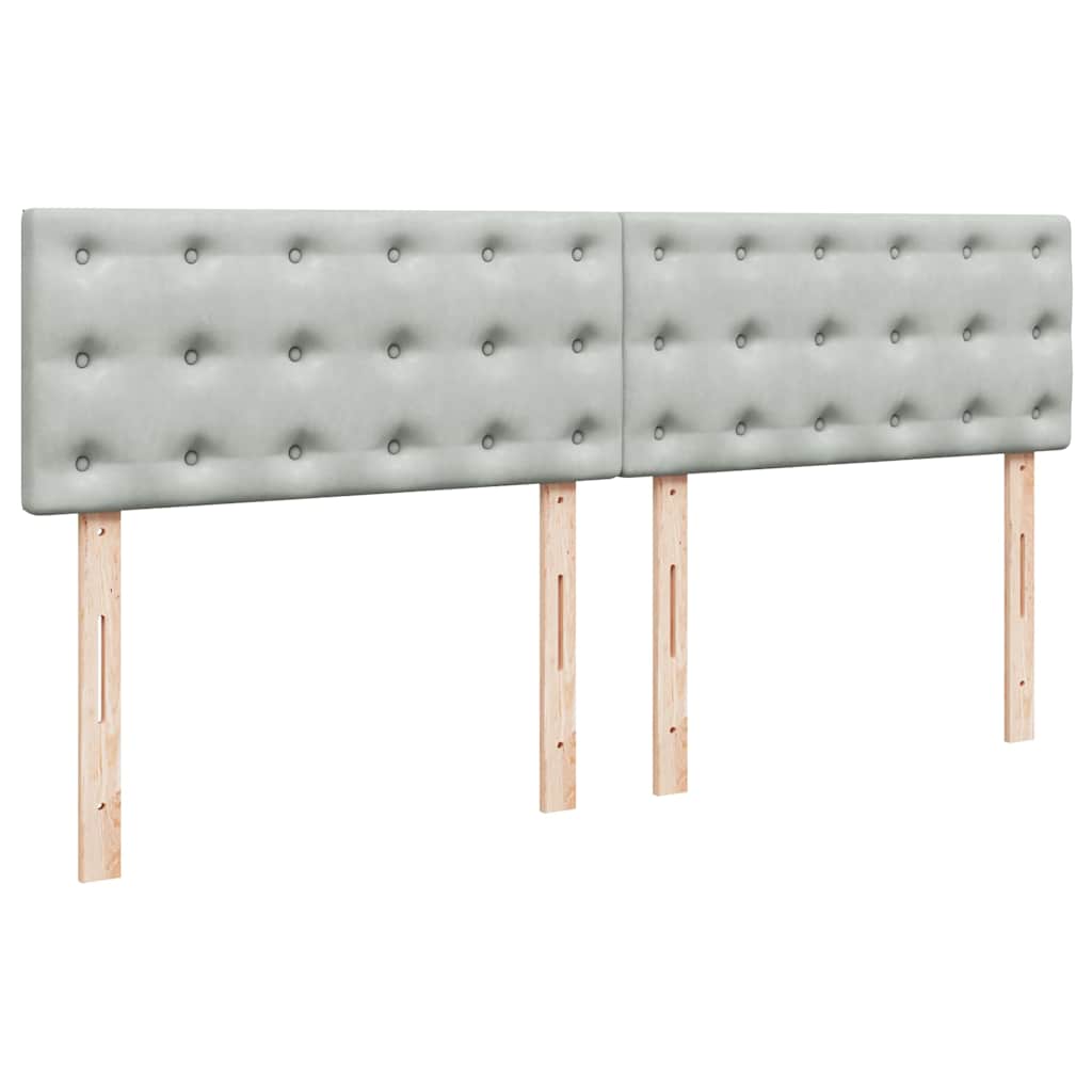Ottoman bed met matras en LED's 160x200cm fluweel lichtgrijs