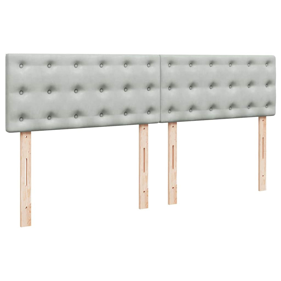 Ottoman bed met matras en LED's 160x200cm fluweel lichtgrijs