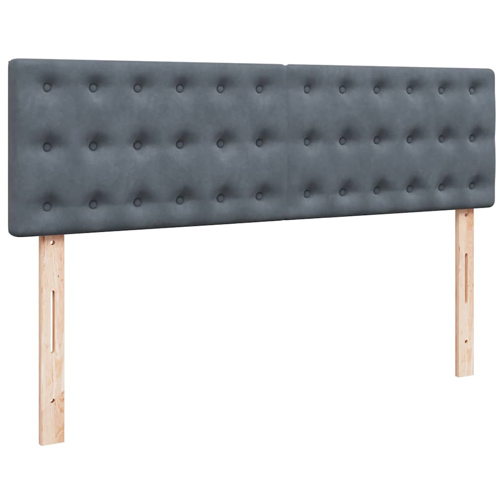 Ottoman Bed Met Matras En Led's 160X200Cm Fluweel 160 x 200 cm Donkergrijs