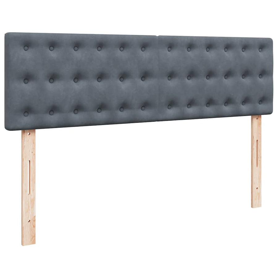 Ottoman Bed Met Matras En Led's 160X200Cm Fluweel 160 x 200 cm Donkergrijs