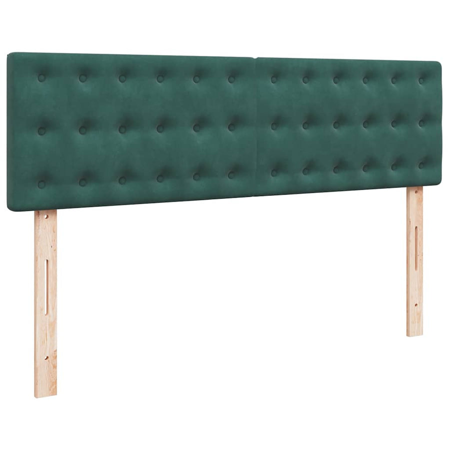 Ottoman Bed Met Matras En Led's 160X200Cm Fluweel 160 x 200 cm Donkergroen