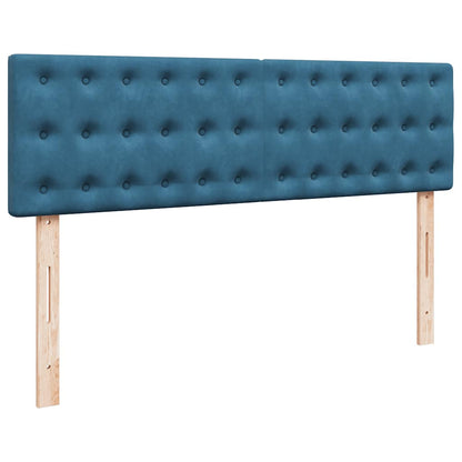 Ottoman Bed Met Matras En Led's 160X200Cm Fluweel 160 x 200 cm Donkerblauw