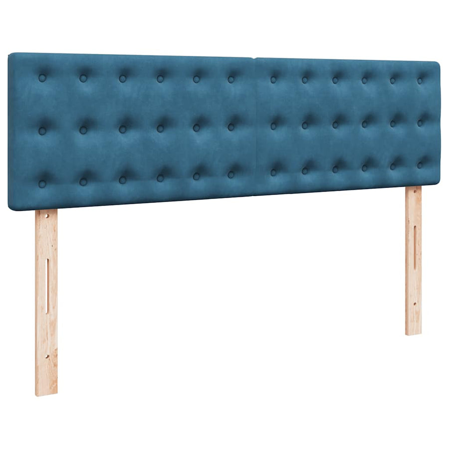 Ottoman Bed Met Matras En Led's 160X200Cm Fluweel 160 x 200 cm Donkerblauw