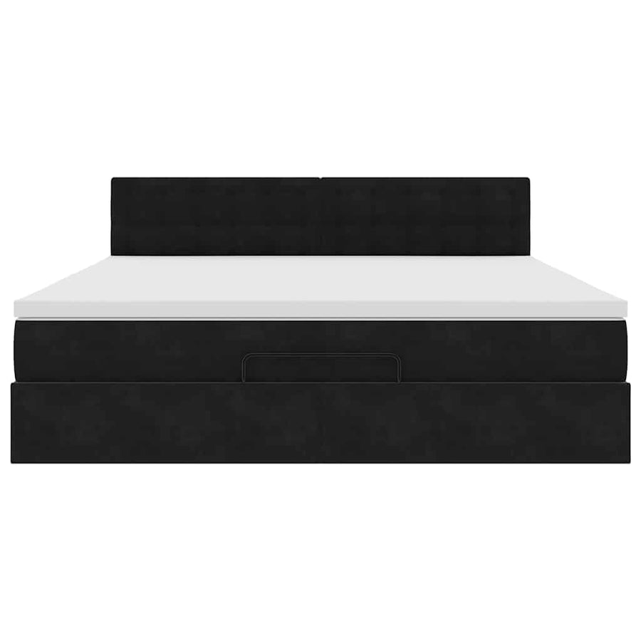 Ottoman bed met matras en LED's 180x200cm fluweel zwart